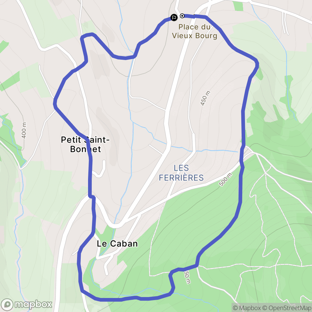 Saint-Pierre-la-Palud : carte du parcours de randonnée - France