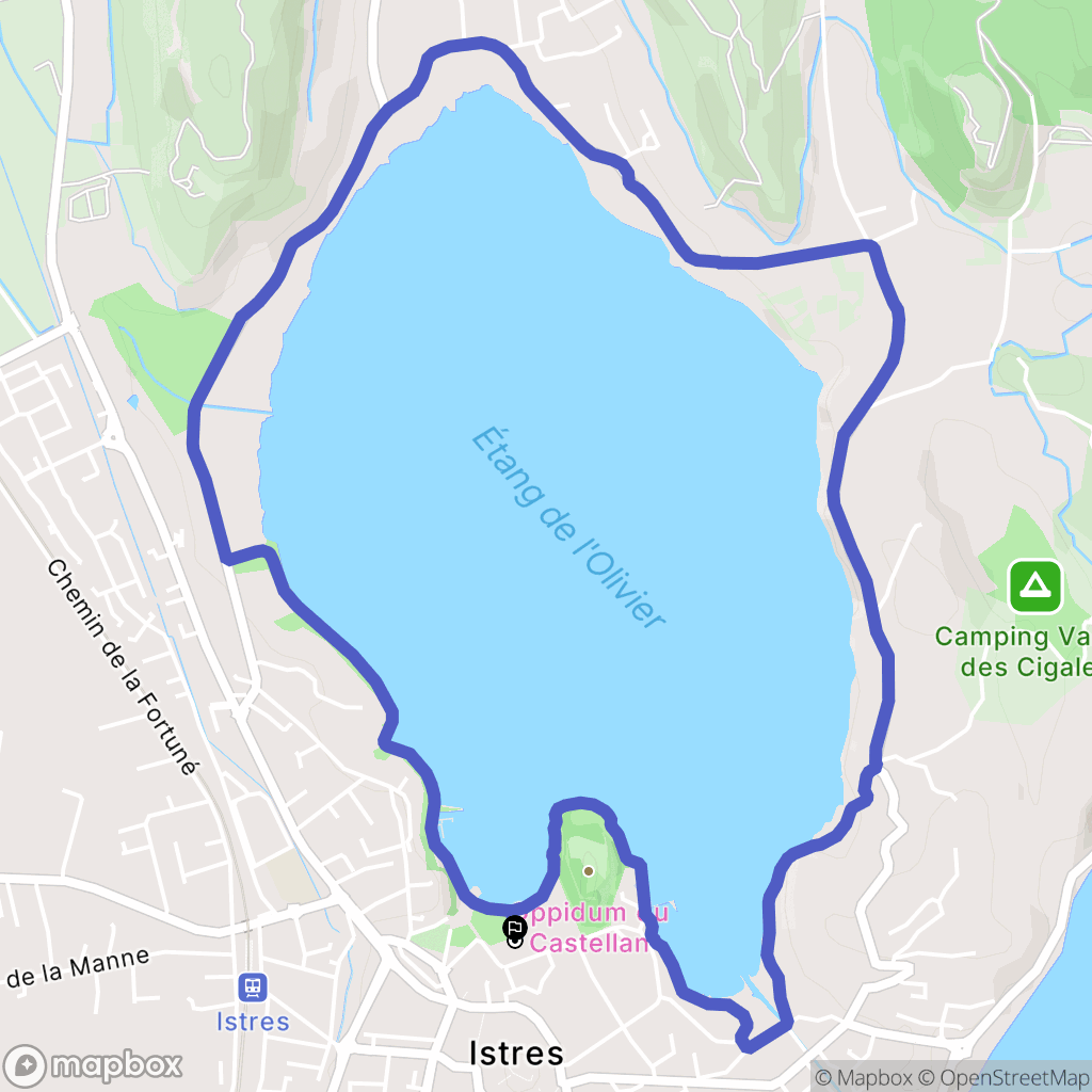 Istres : carte du parcours de randonnée - France
