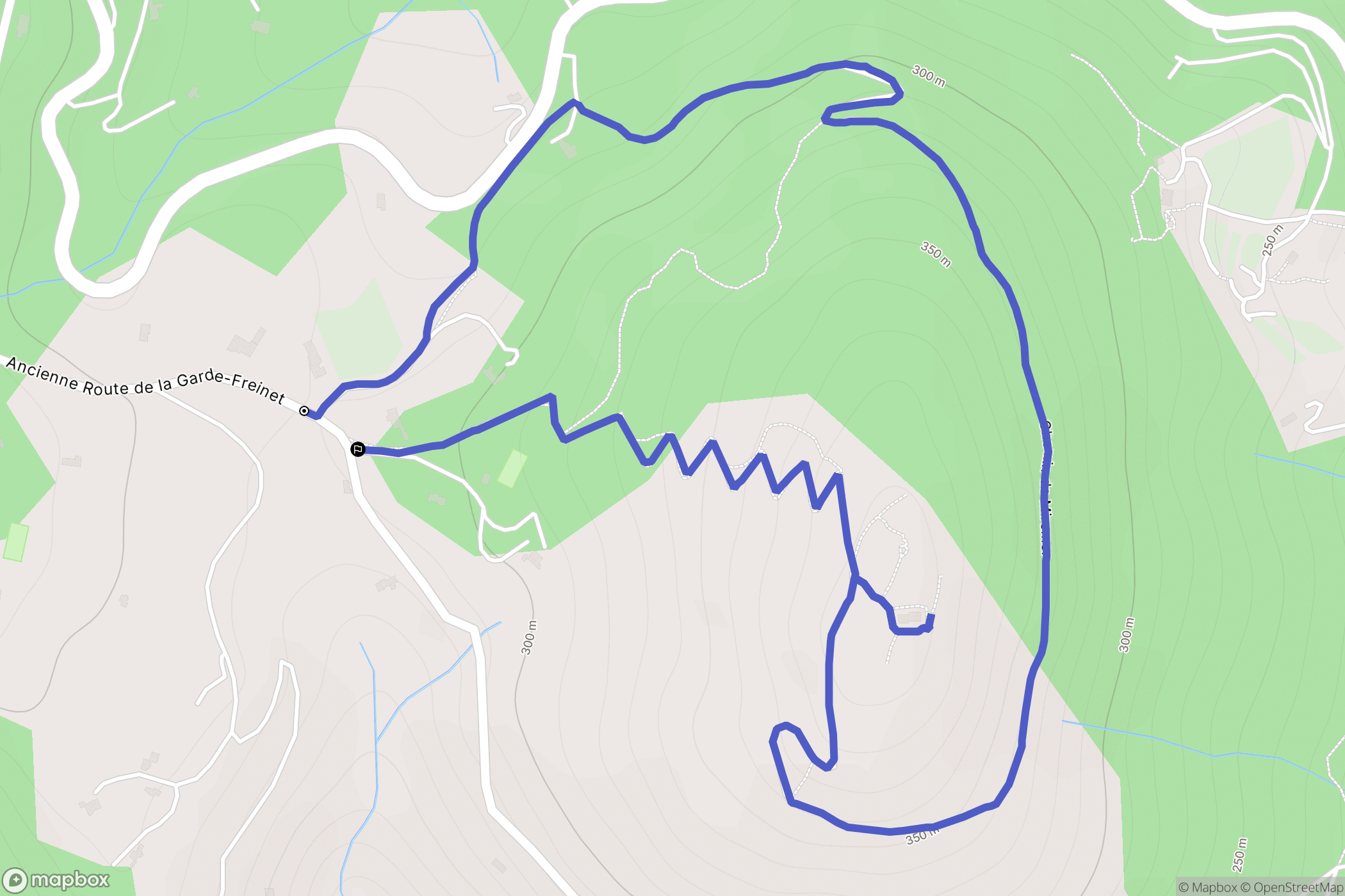 La Garde-Freinet : carte du parcours de randonnée - France