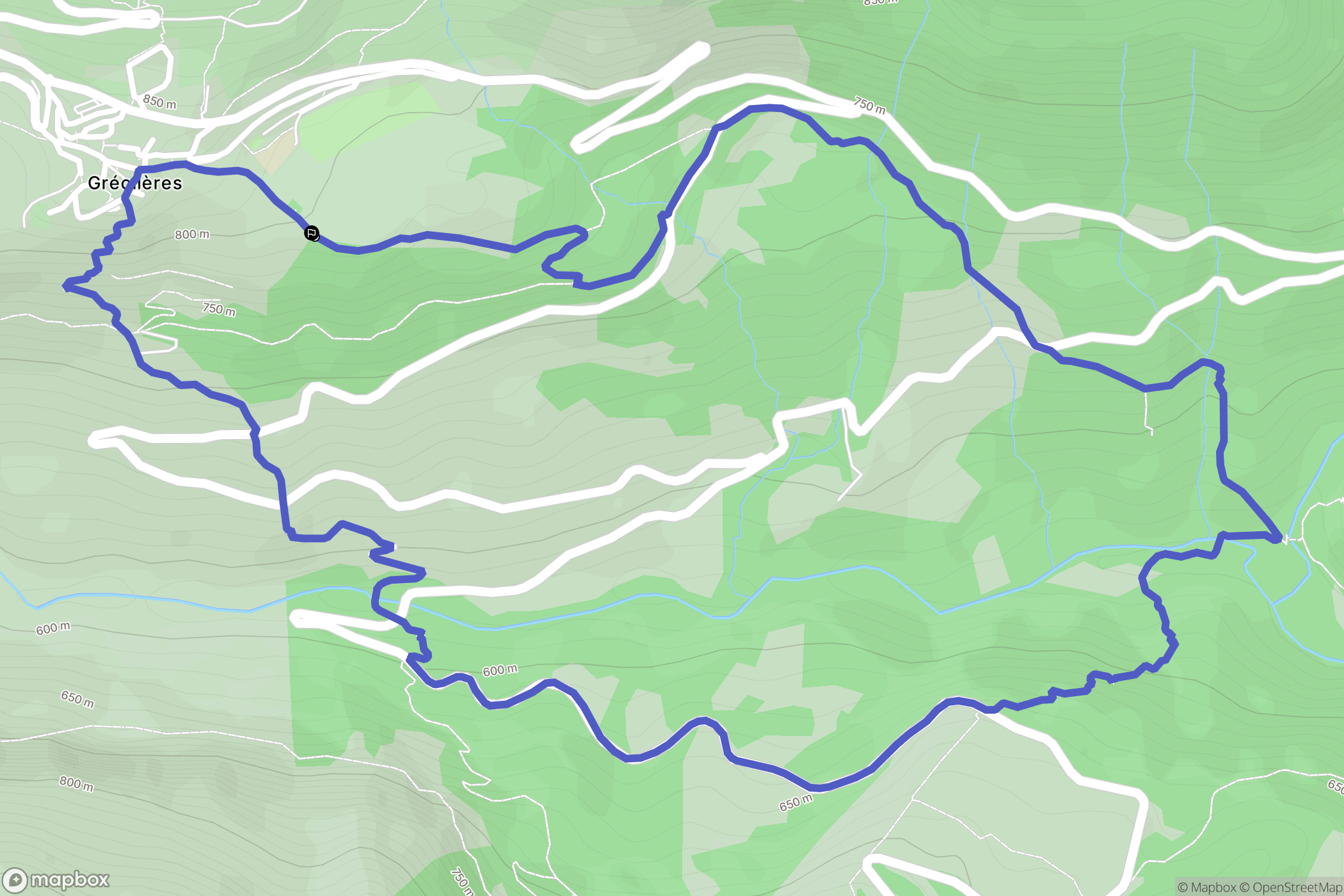 Gréolières : carte du parcours de randonnée - France