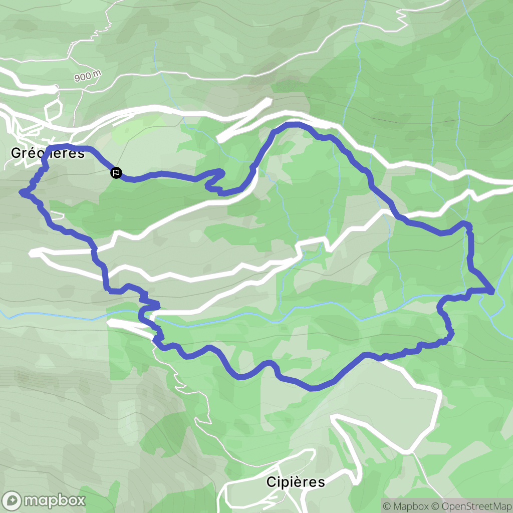 Gréolières : carte du parcours de randonnée - France