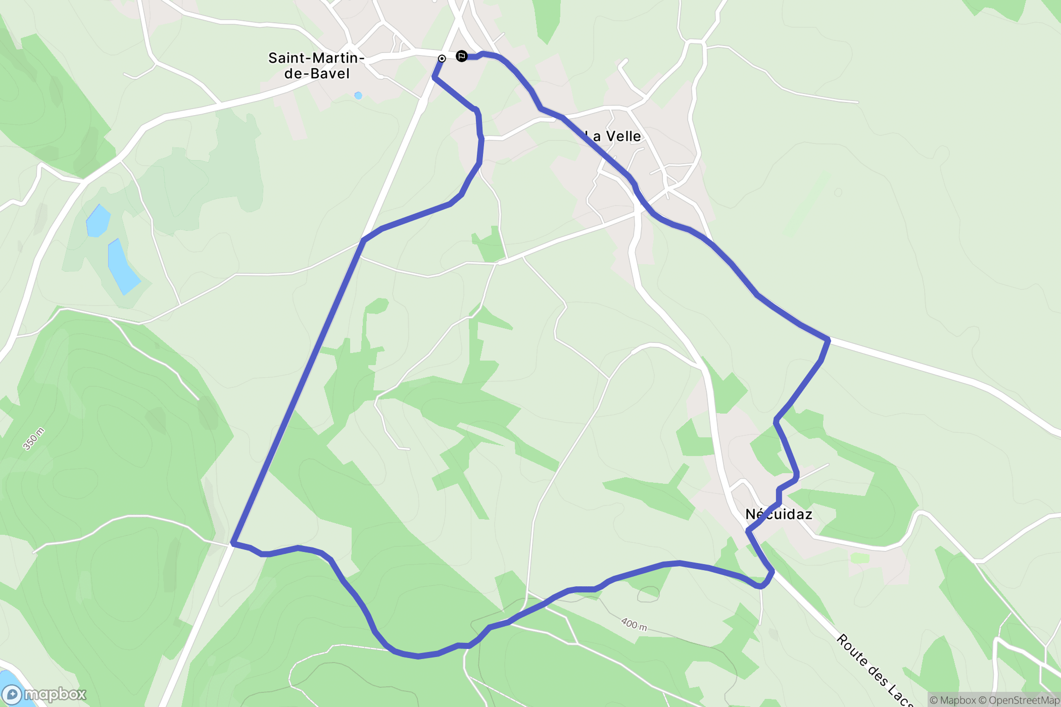 Saint-Martin-de-Bavel : carte du parcours de randonnée - France