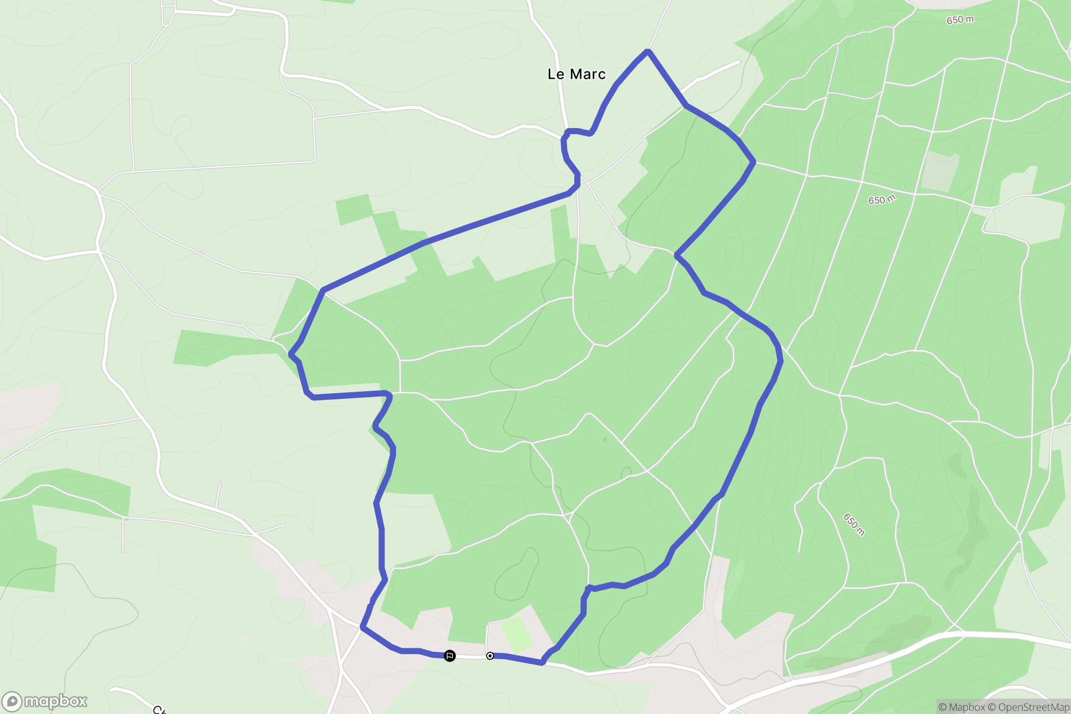 Flachères : carte du parcours de randonnée - France