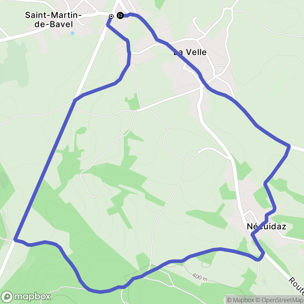 Saint-Martin-de-Bavel : carte du parcours de randonnée - France