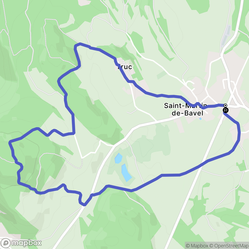 Saint-Martin-de-Bavel : carte du parcours de randonnée - France