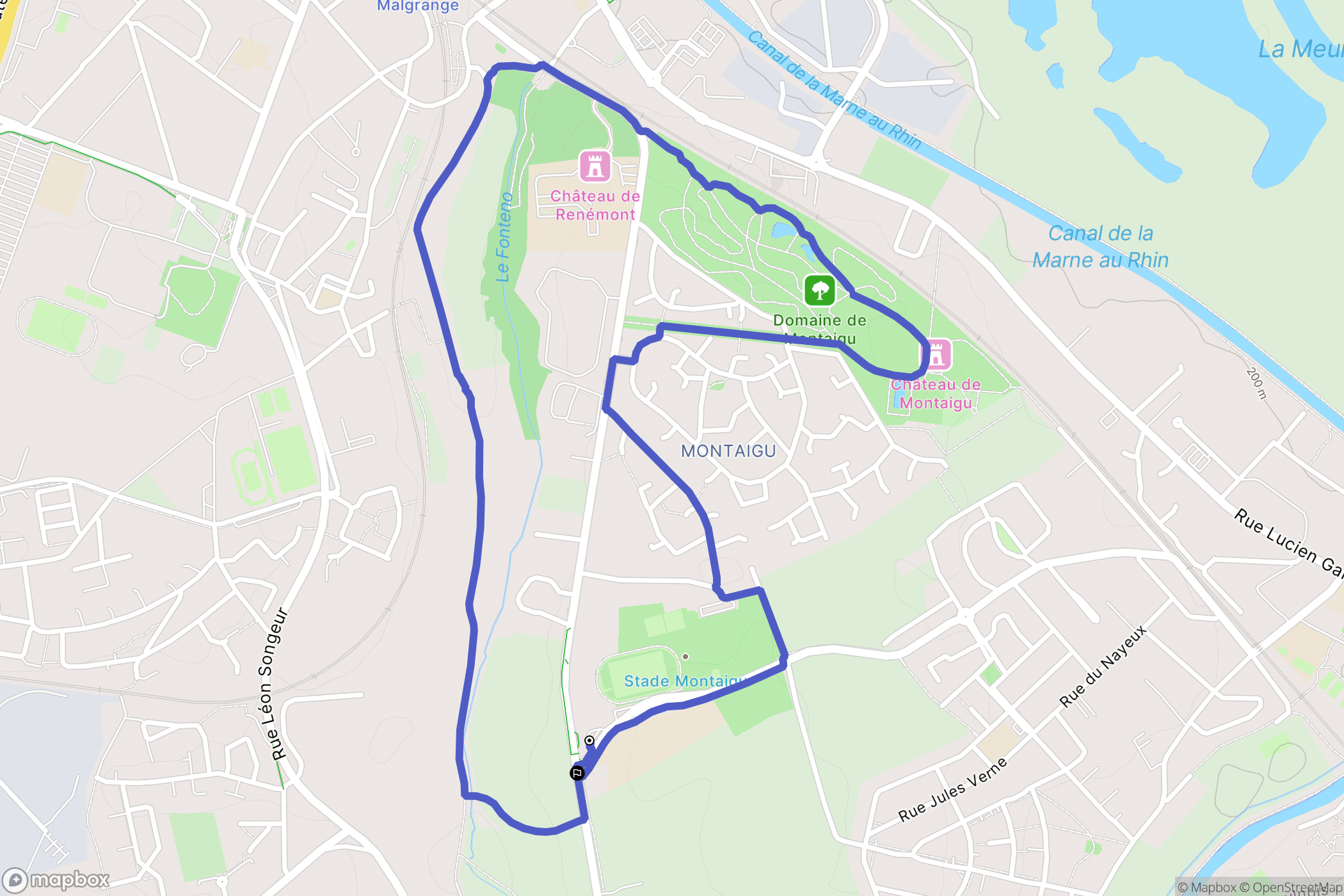 Jarville-la-Malgrange : carte du parcours de randonnée - France