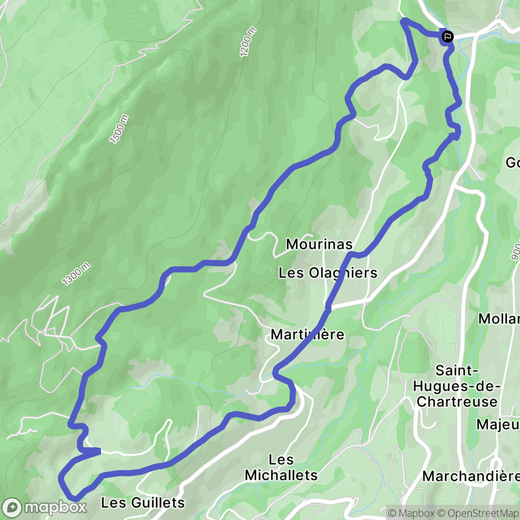 Saint-Pierre-de-Chartreuse : carte du parcours de randonnée - France