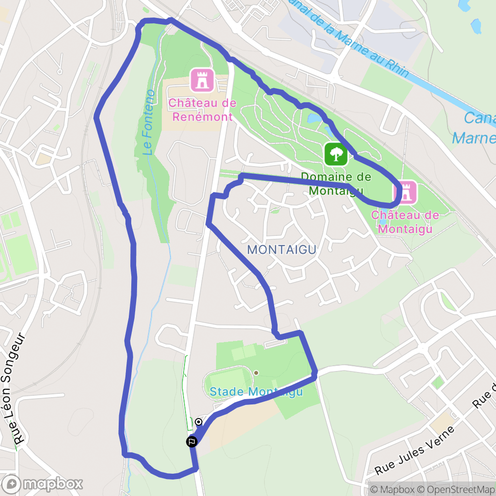 Jarville-la-Malgrange : carte du parcours de randonnée - France