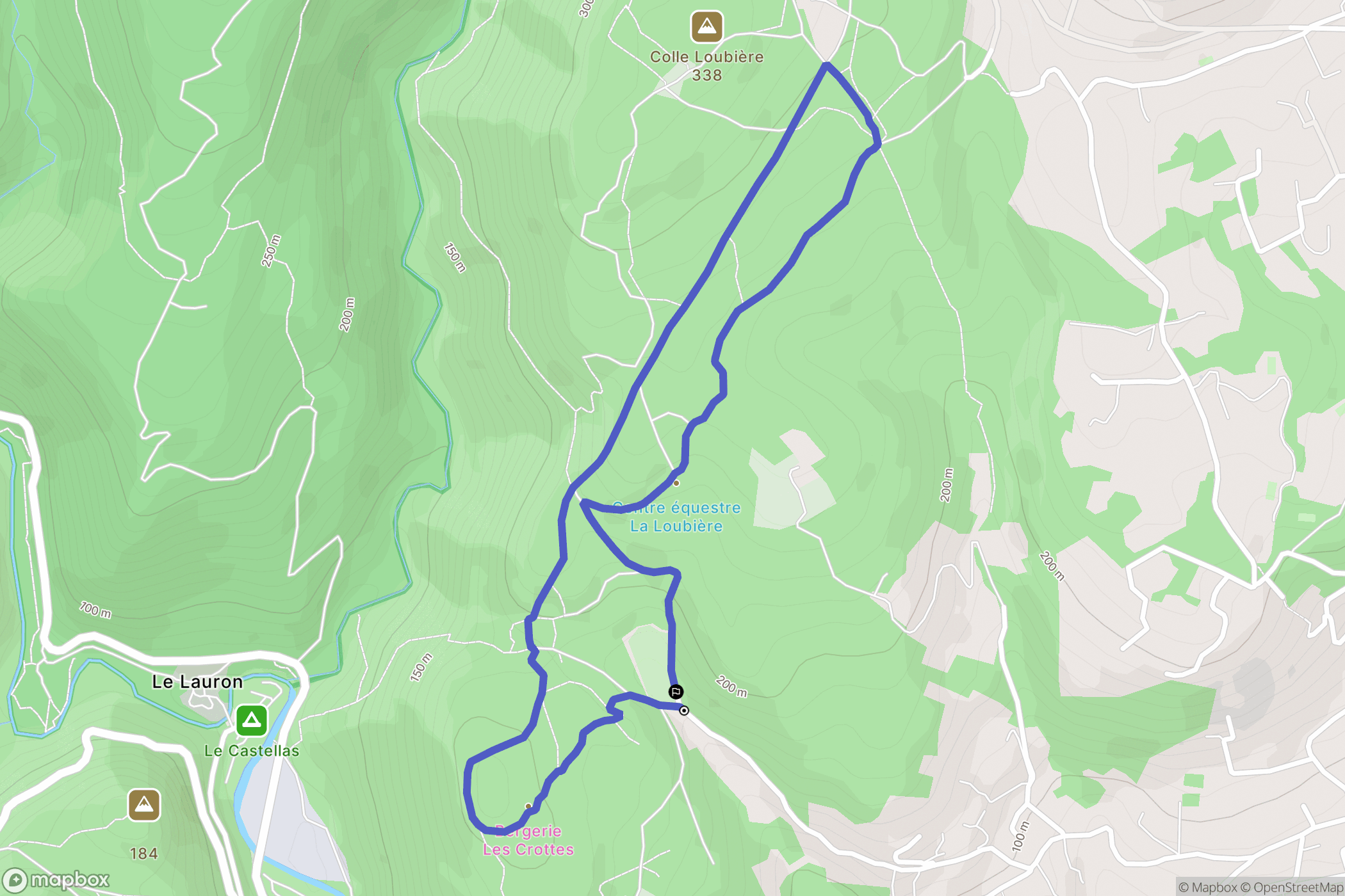 La Colle-sur-Loup : carte du parcours de randonnée - France