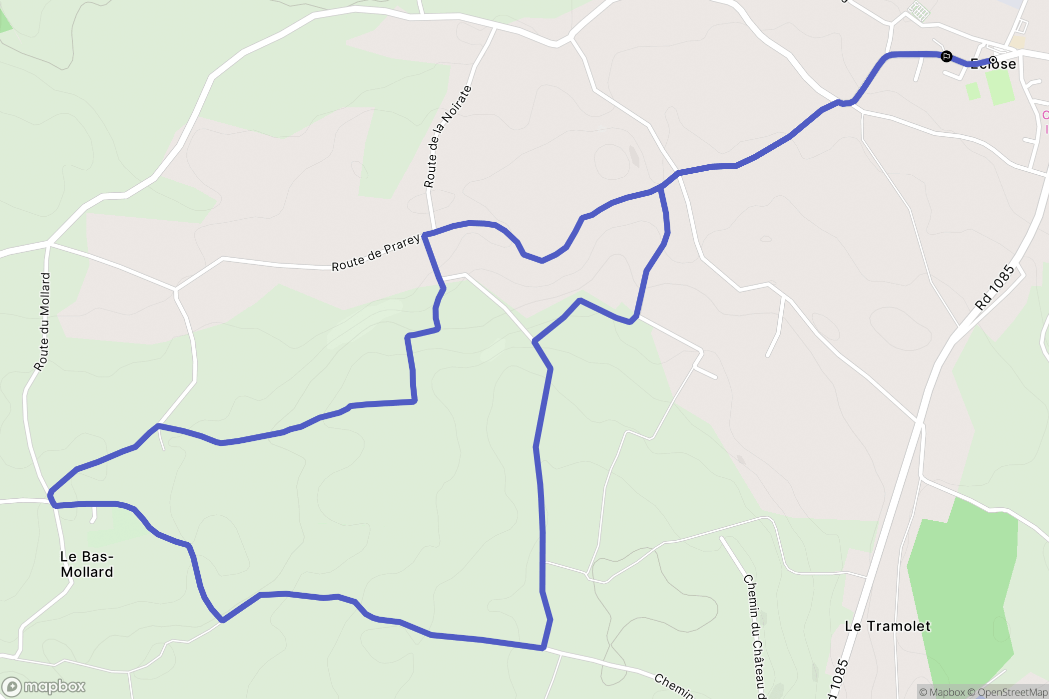 Eclose-Badinières : carte du parcours de randonnée - France