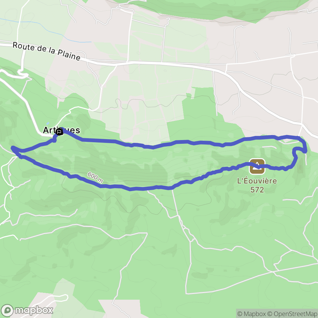 Artigues : carte du parcours de randonnée - France