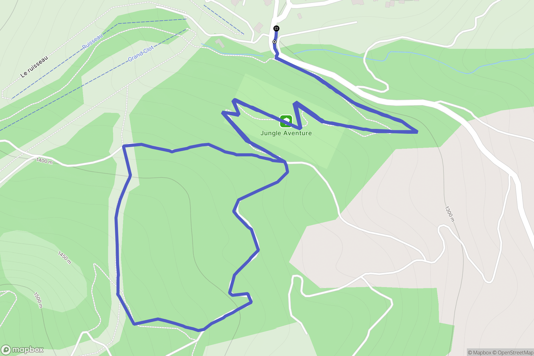 Laye : carte du parcours de randonnée - France