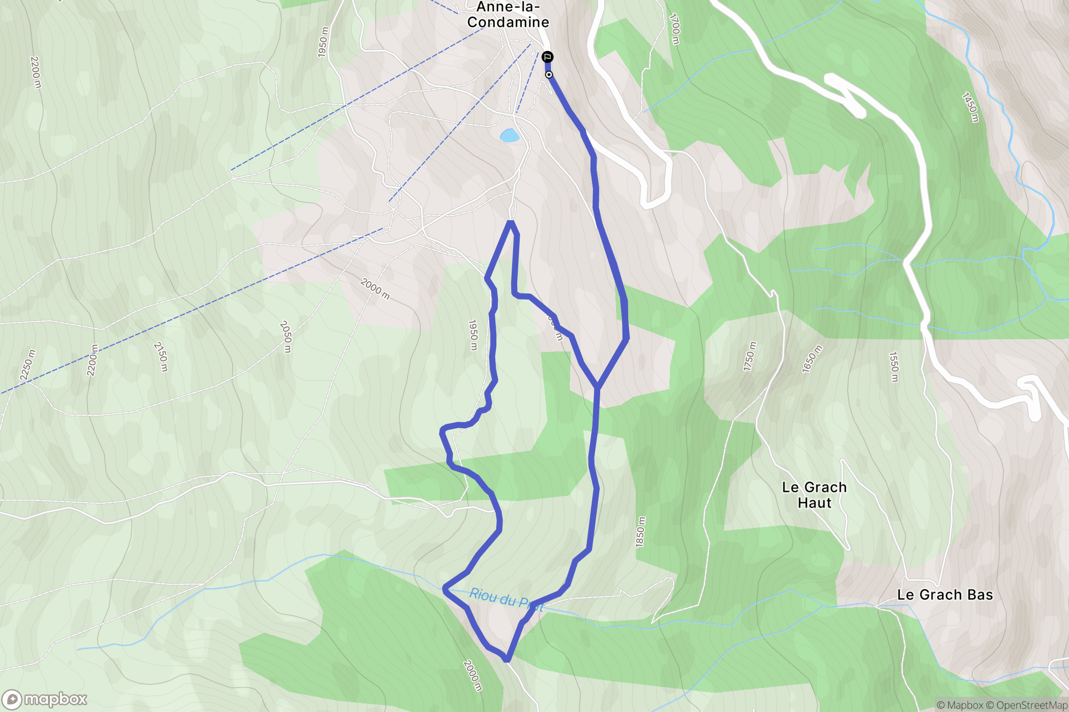 Sainte-Anne-la-Condamine : carte du parcours de randonnée - France