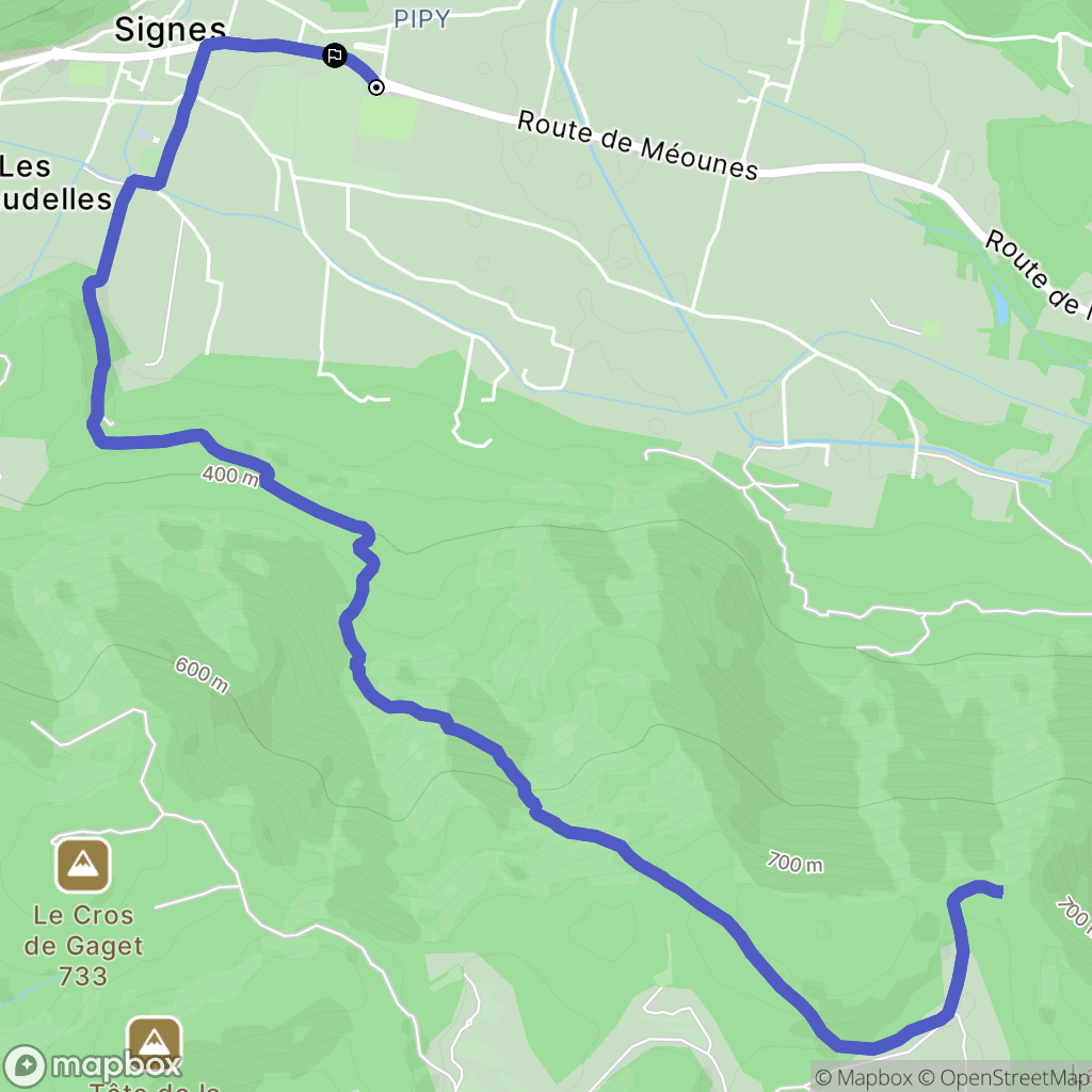 Signes : carte du parcours de randonnée - France
