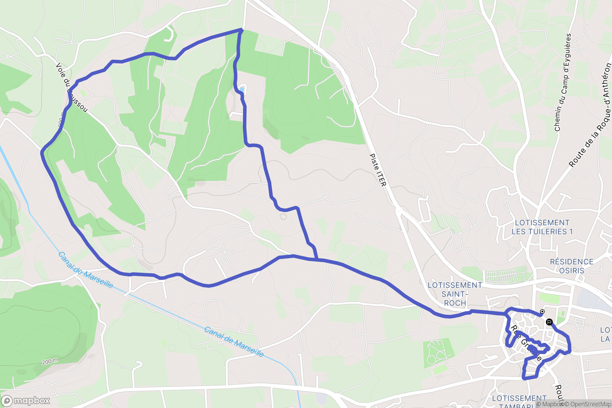 Lambesc : carte du parcours de randonnée - France