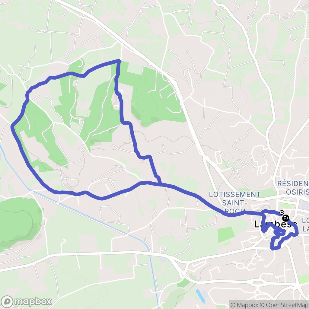 Lambesc : carte du parcours de randonnée - France