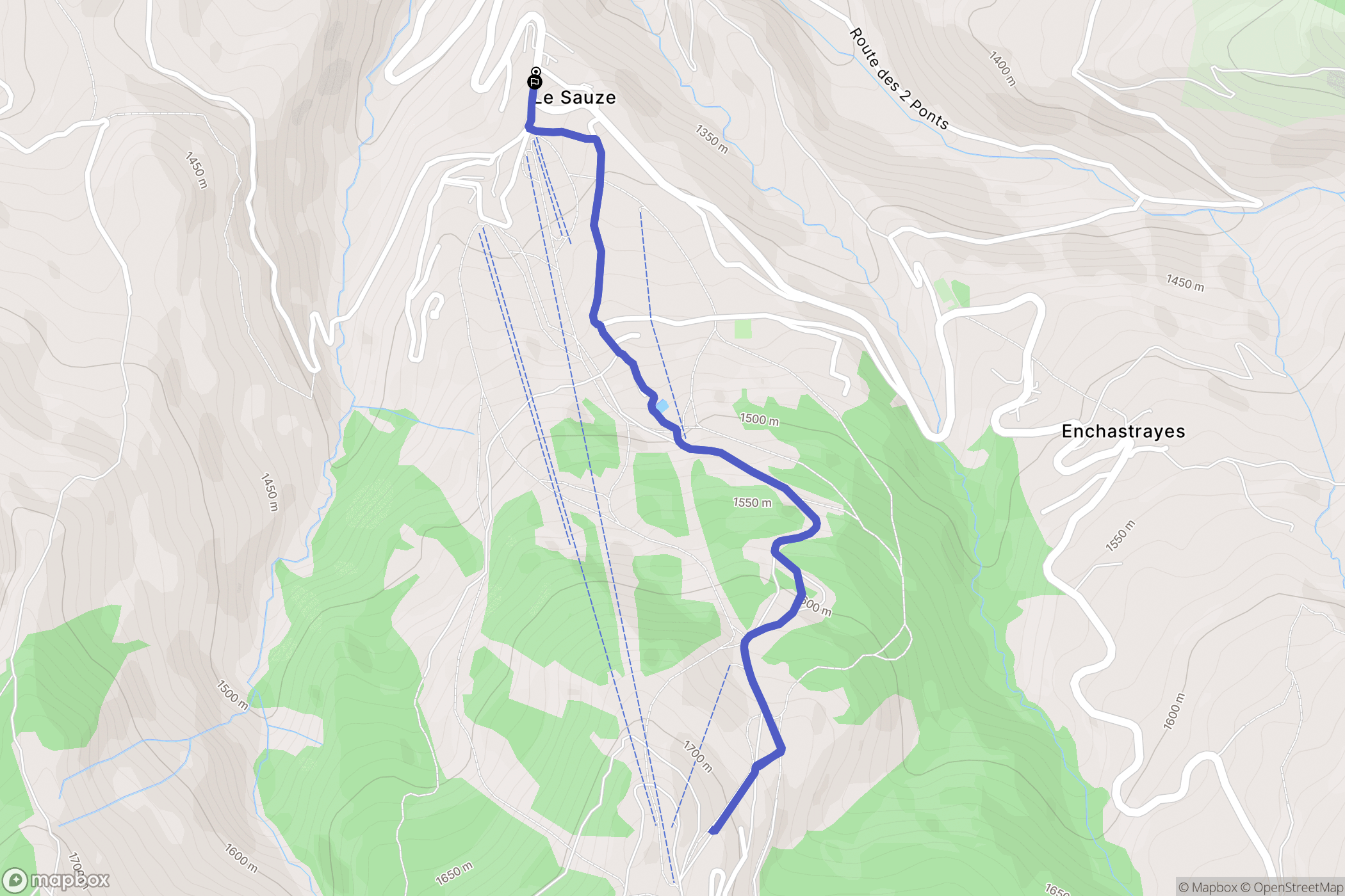 Enchastrayes : carte du parcours de randonnée - France