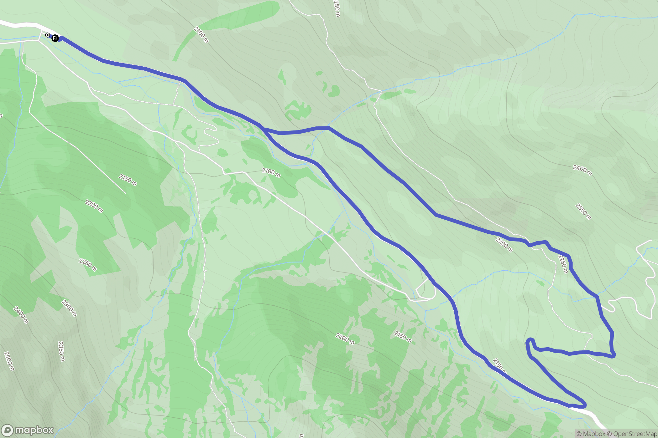 Molines-en-Queyras : carte du parcours de randonnée - France