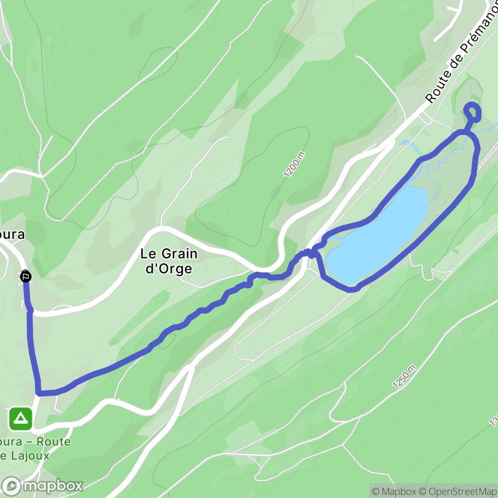 Lamoura : carte du parcours de randonnée - France
