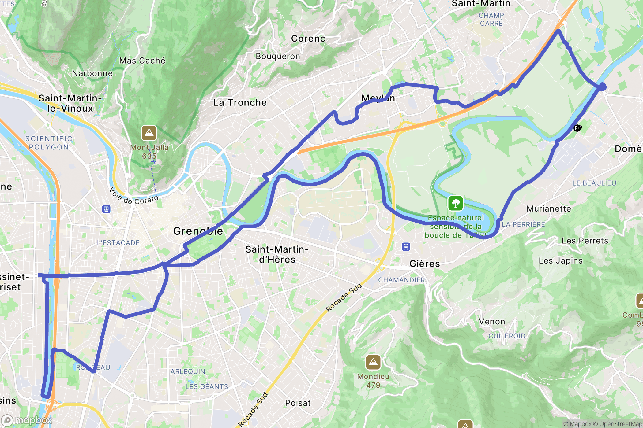 Domène : carte du parcours de randonnée - France