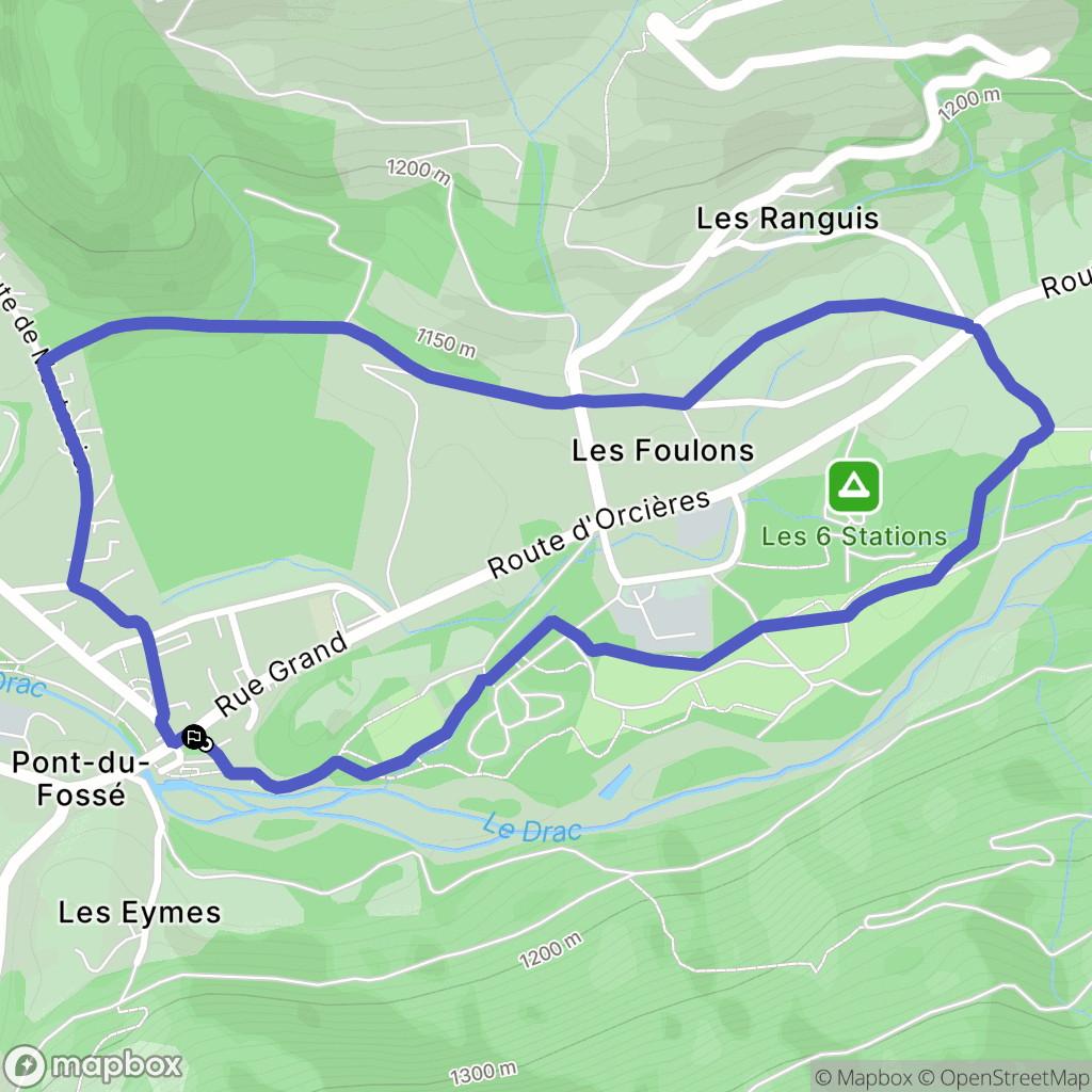 Pont-du-Fossé : carte du parcours de randonnée - France