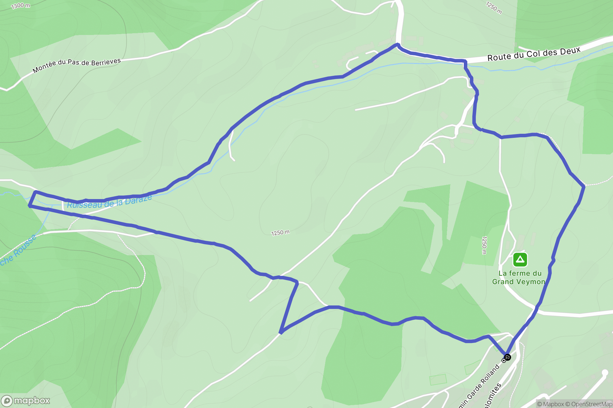 Gresse-en-Vercors : carte du parcours de randonnée - France