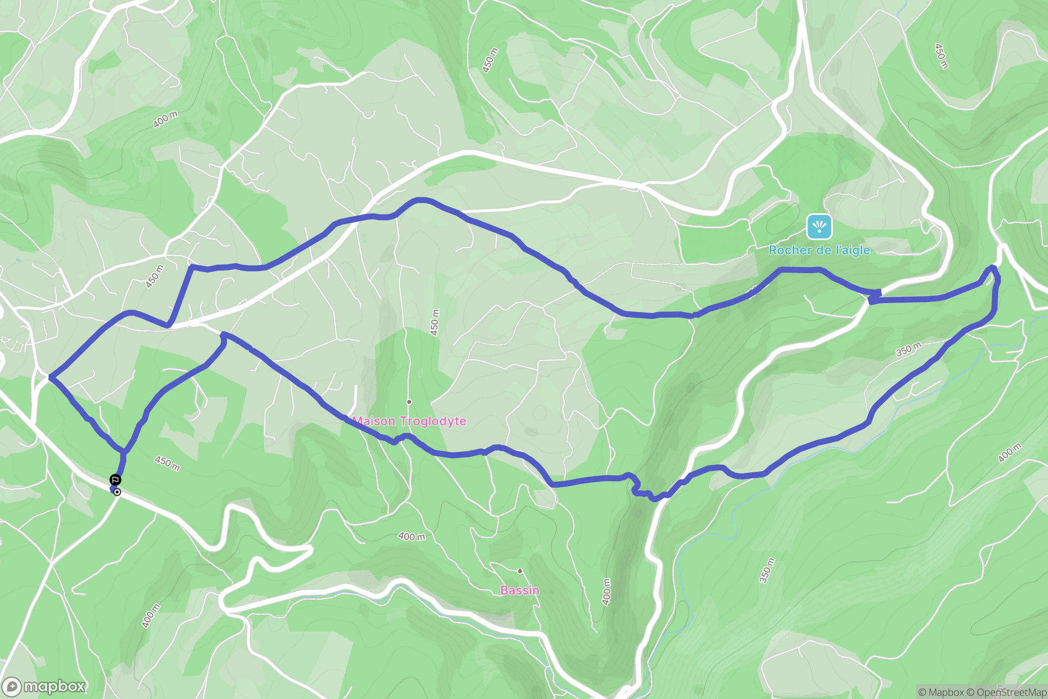 Bonnieux : carte du parcours de randonnée - France