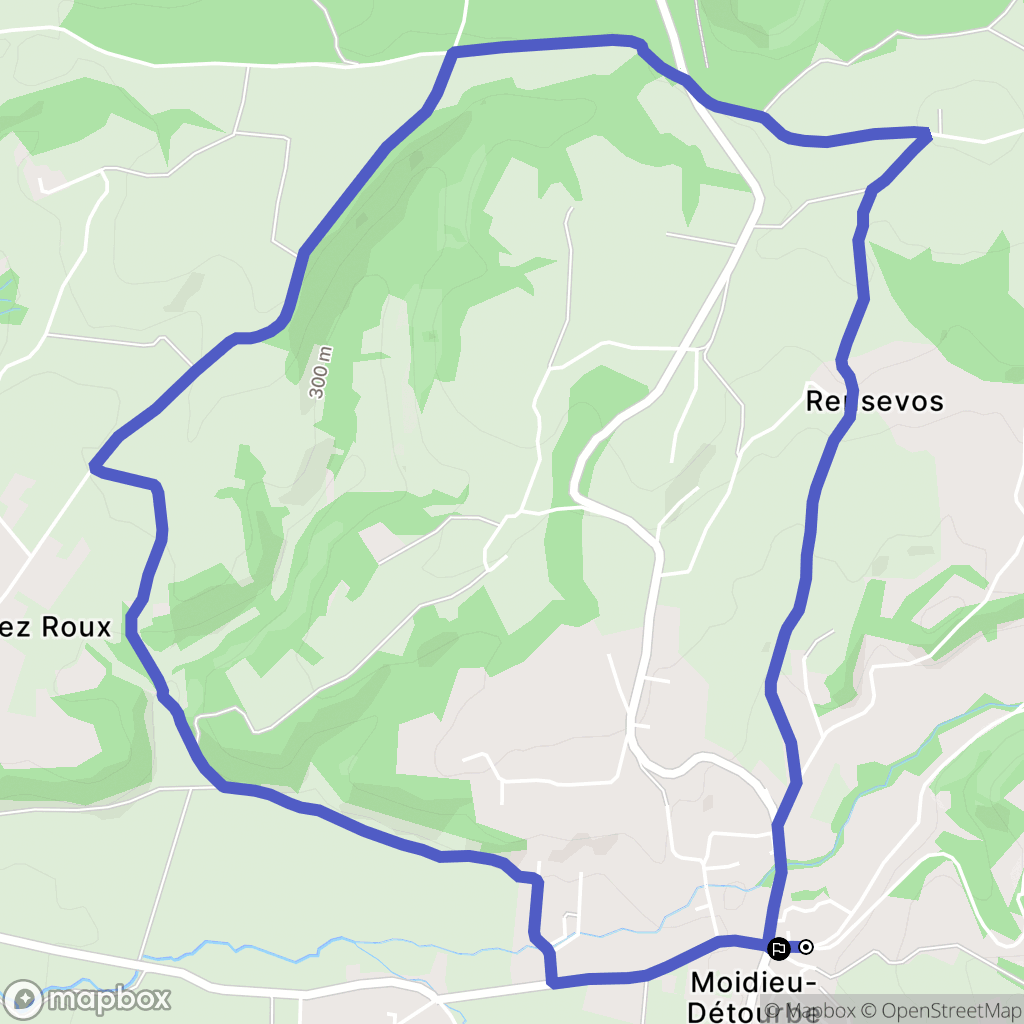 Moidieu-Détourbe : carte du parcours de randonnée - France