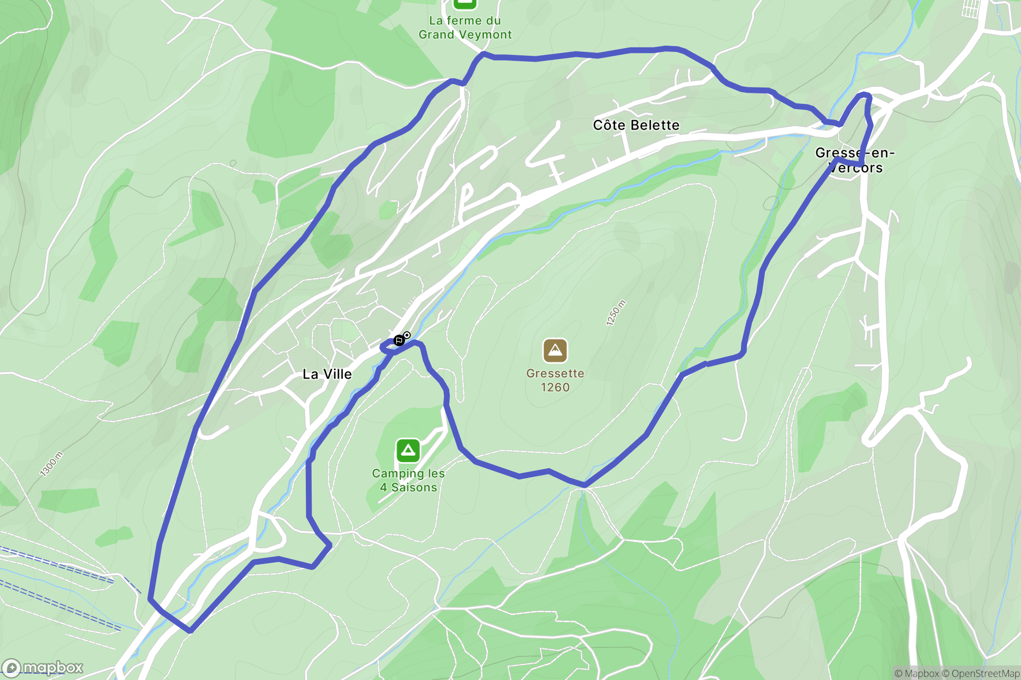 Gresse-en-Vercors : carte du parcours de randonnée - France