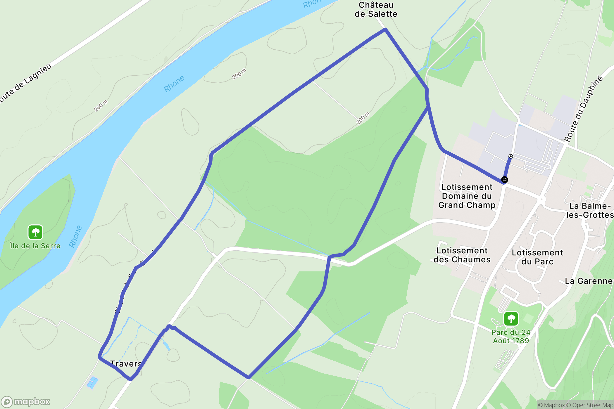 La Balme-les-Grottes : carte du parcours de randonnée - France