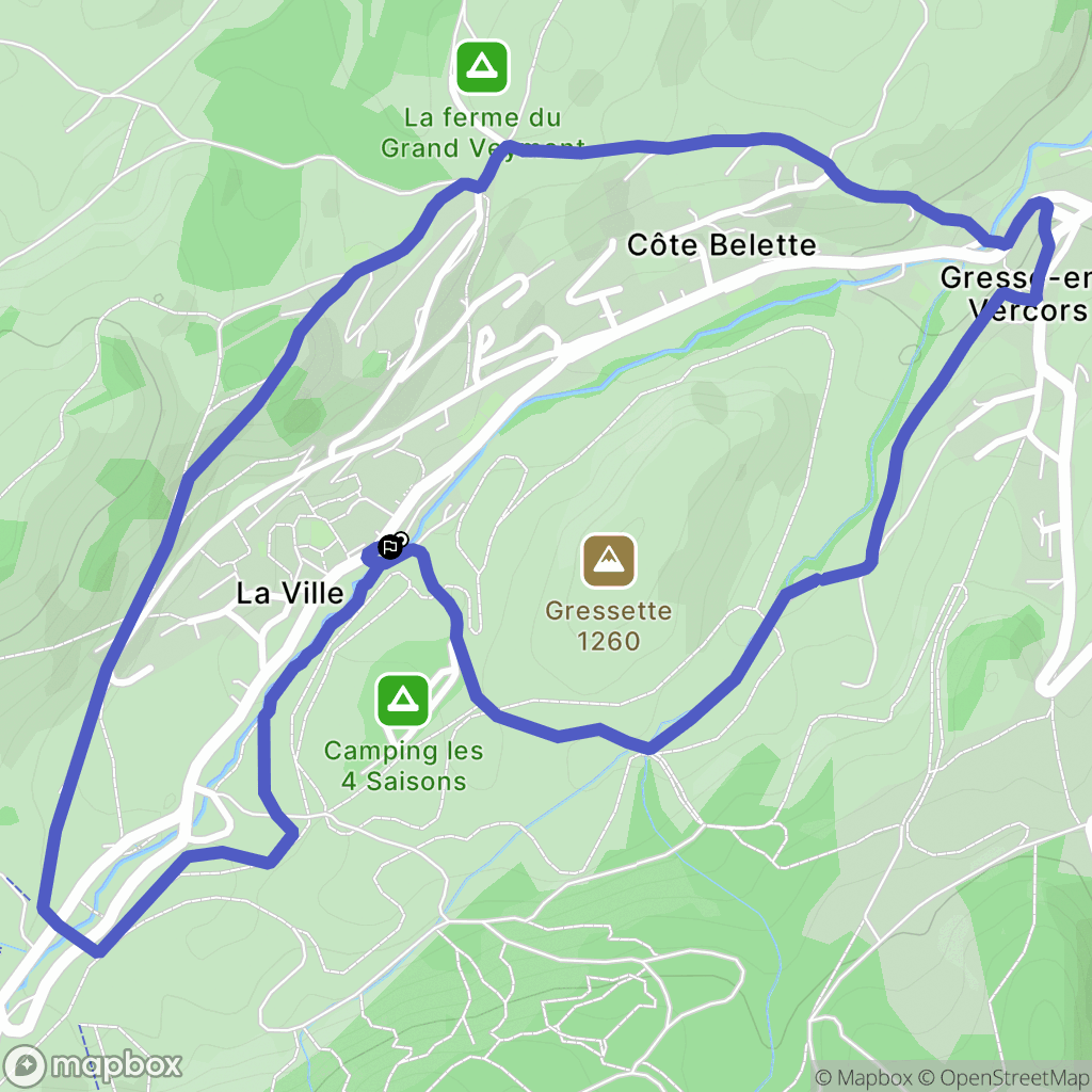 Gresse-en-Vercors : carte du parcours de randonnée - France