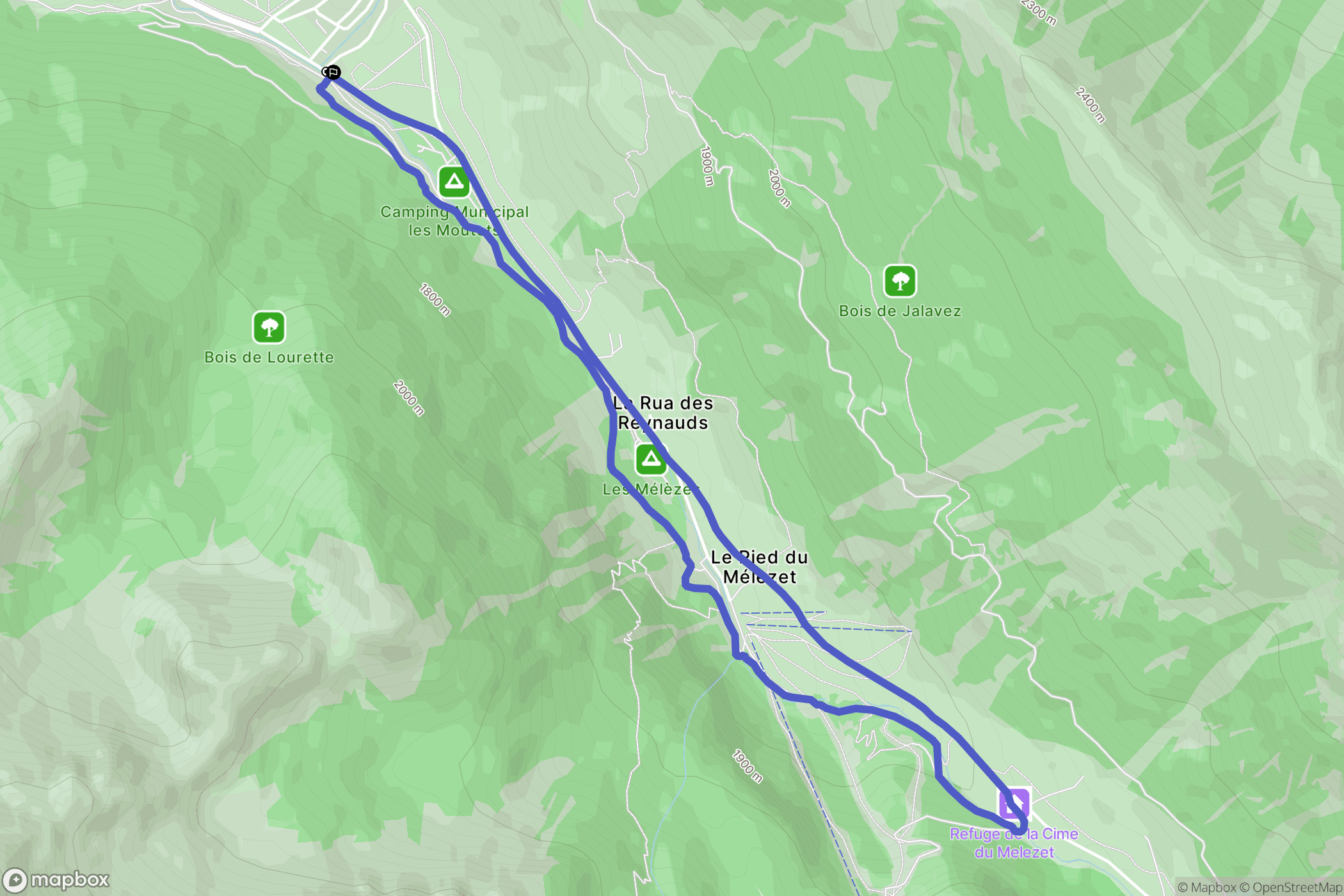 Ceillac : carte du parcours de randonnée - France