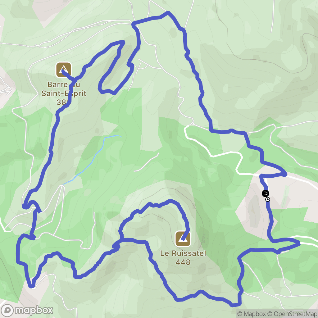 Aubagne : carte du parcours de randonnée - France