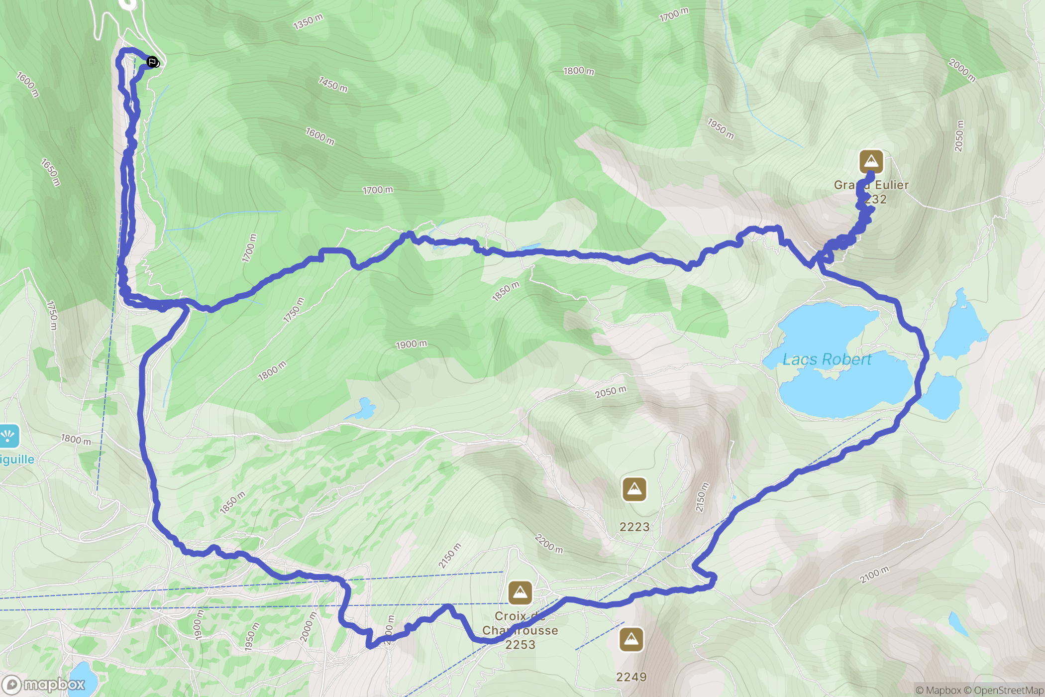 Chamrousse : carte du parcours de randonnée - France