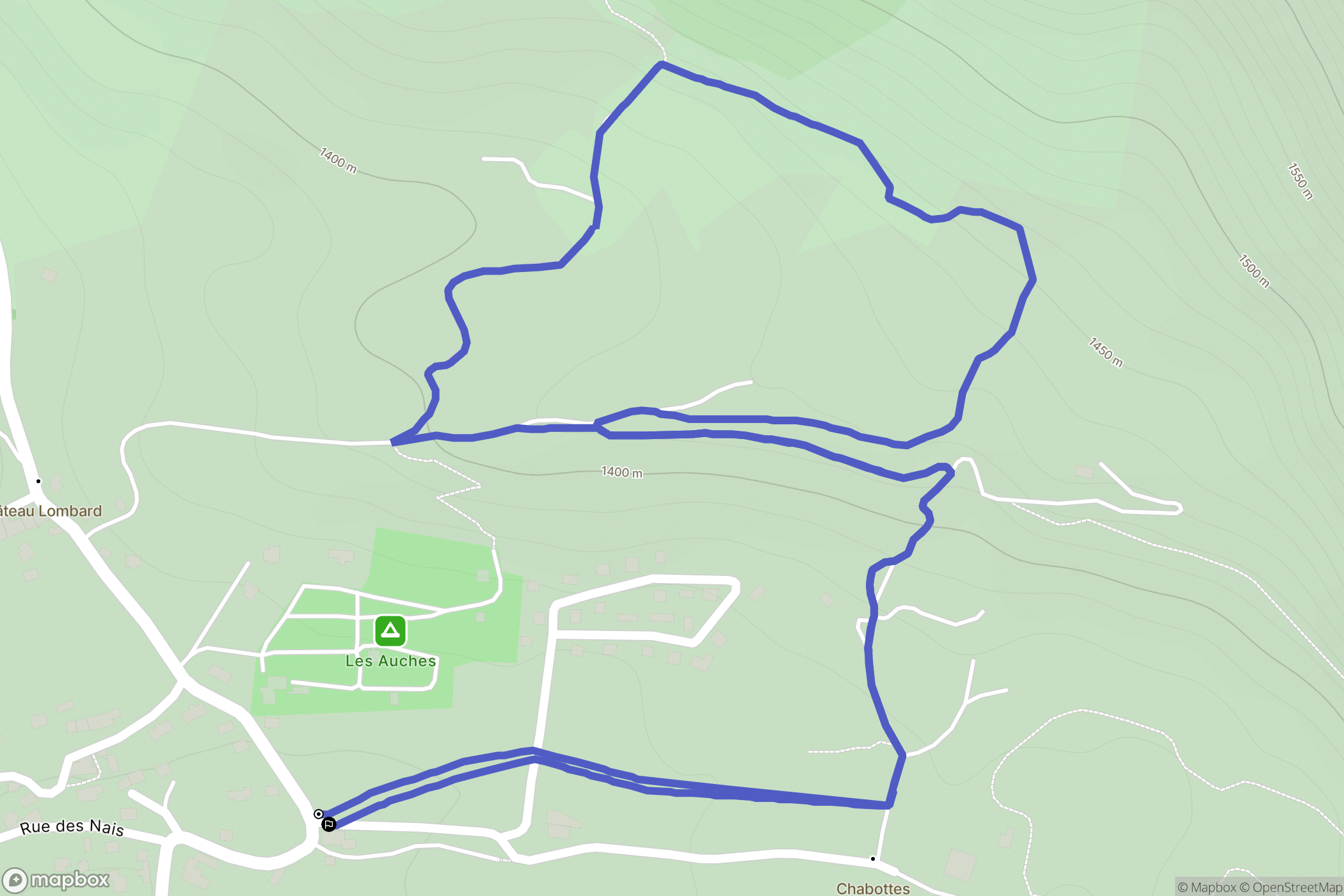 Ancelle : carte du parcours de randonnée - France