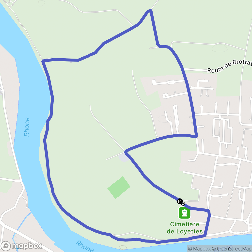 Loyettes : carte du parcours de randonnée - France
