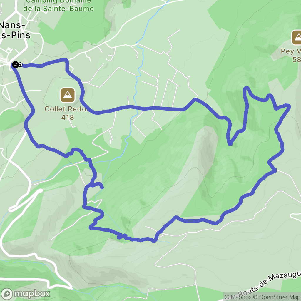 Nans-les-Pins : carte du parcours de randonnée - France