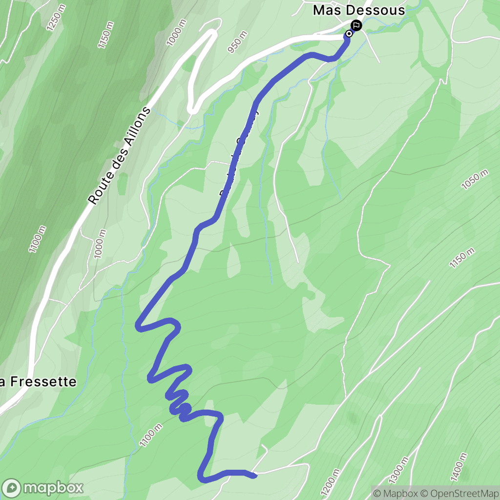 Aillon-le-Jeune : carte du parcours de randonnée - France