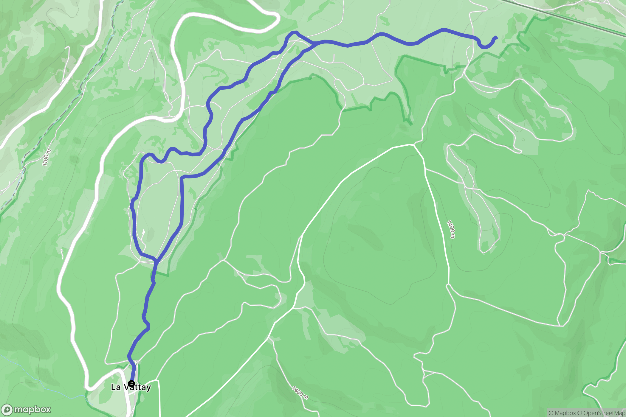 Mijoux : carte du parcours de randonnée - France