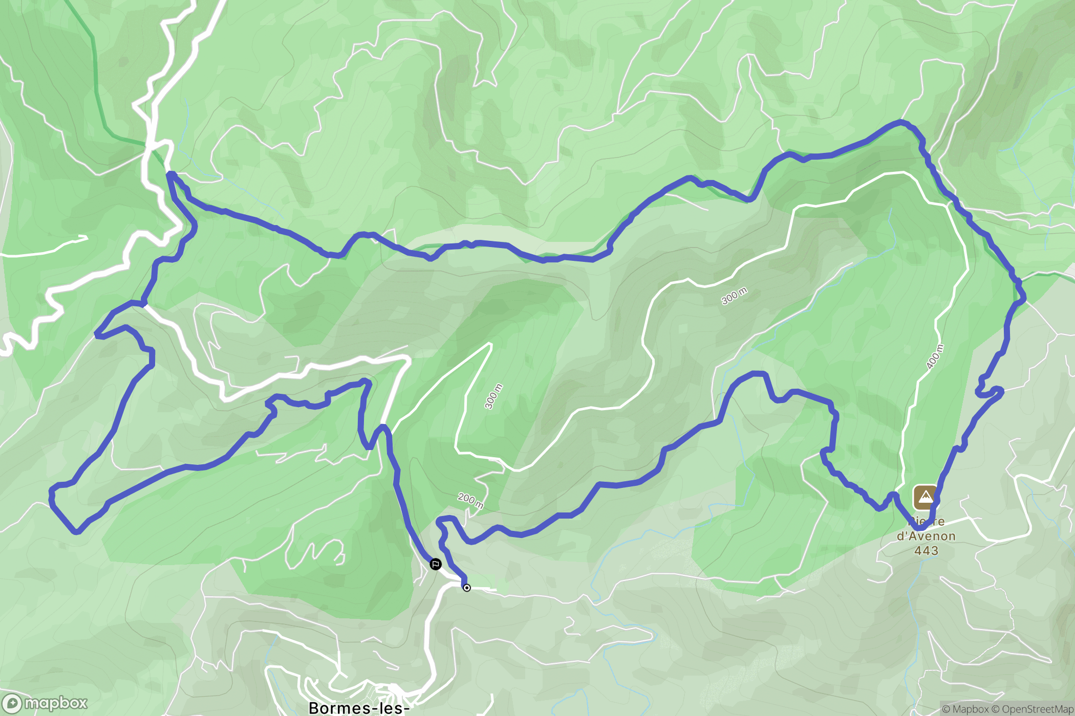 Bormes-les-Mimosas : carte du parcours de randonnée - France
