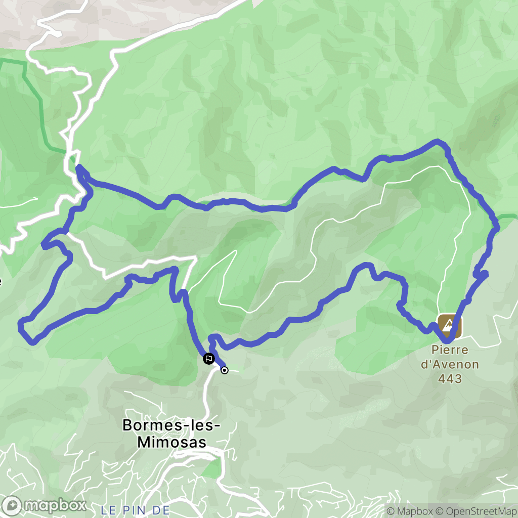 Bormes-les-Mimosas : carte du parcours de randonnée - France