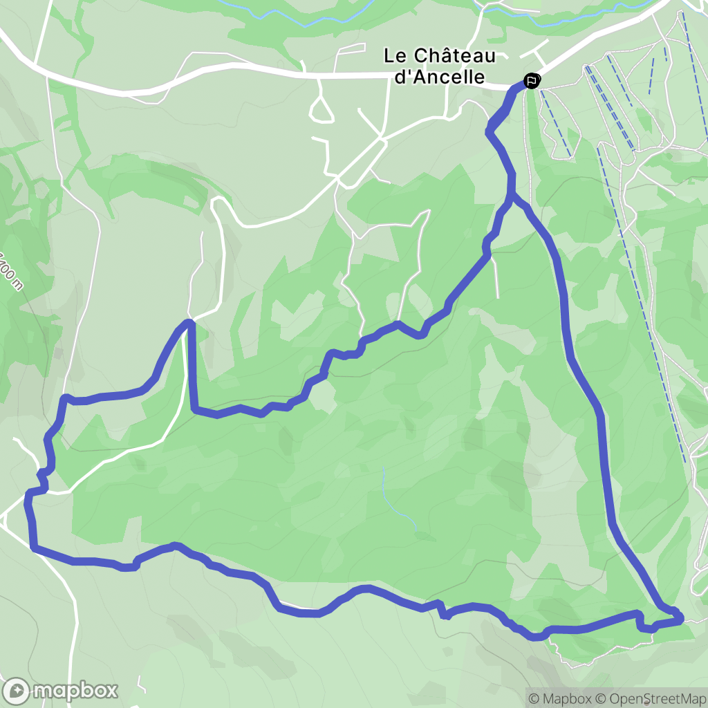 Ancelle : carte du parcours de randonnée - France