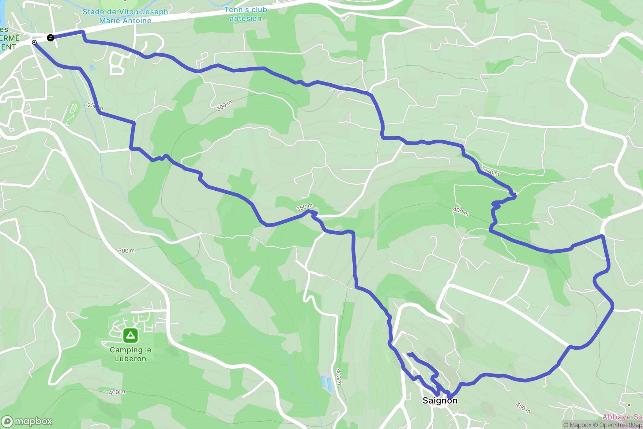 Apt : carte du parcours de randonnée - France
