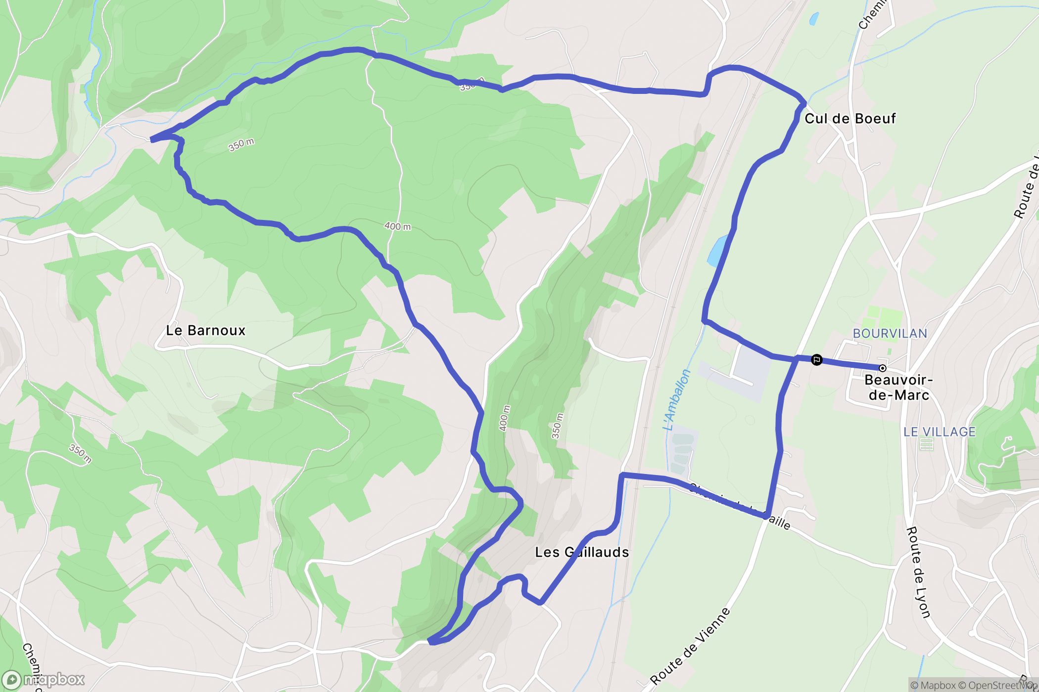Beauvoir-de-Marc : carte du parcours de randonnée - France