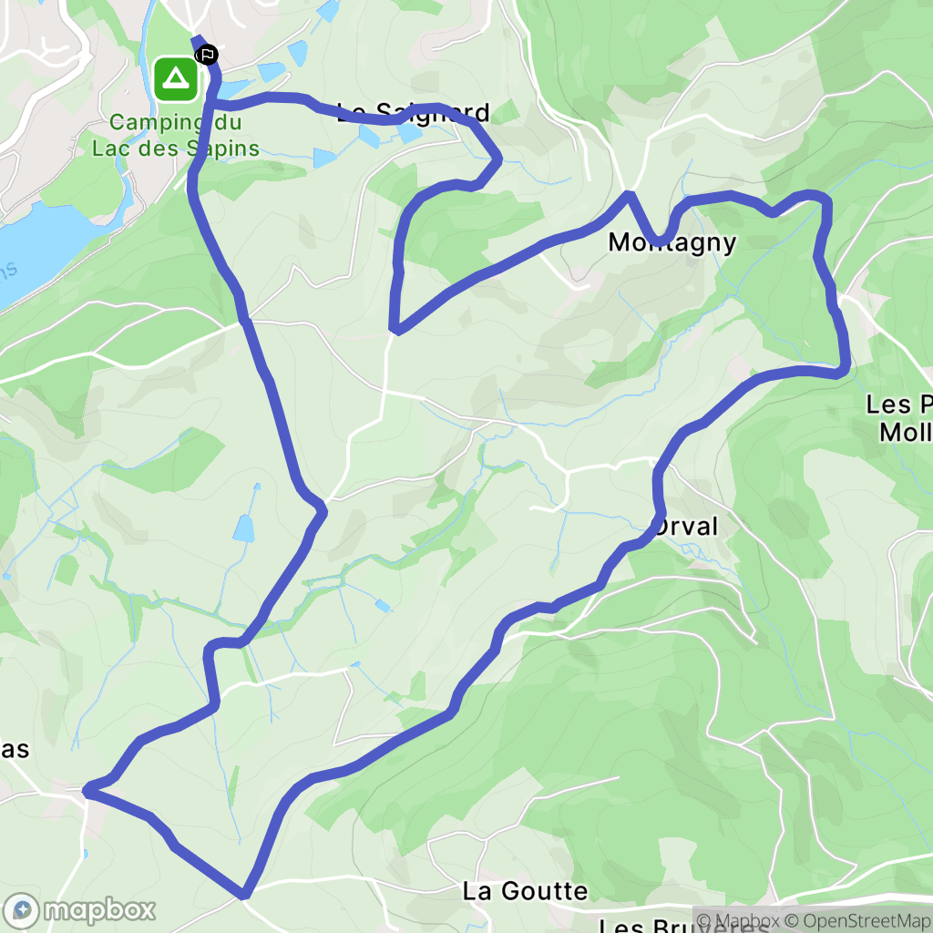 Cublize : carte du parcours de randonnée - France