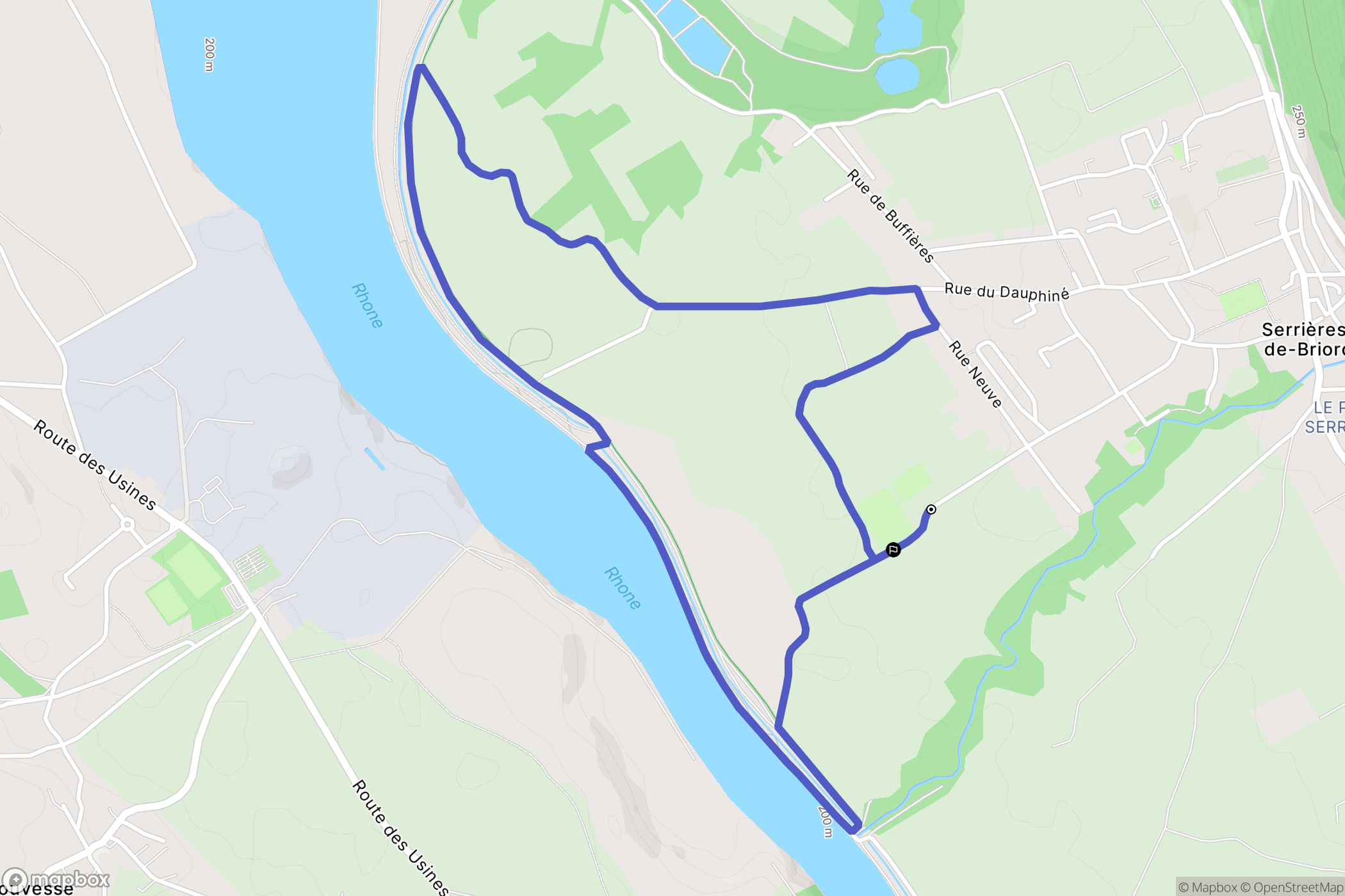 Serrières-de-Briord : carte du parcours de randonnée - France