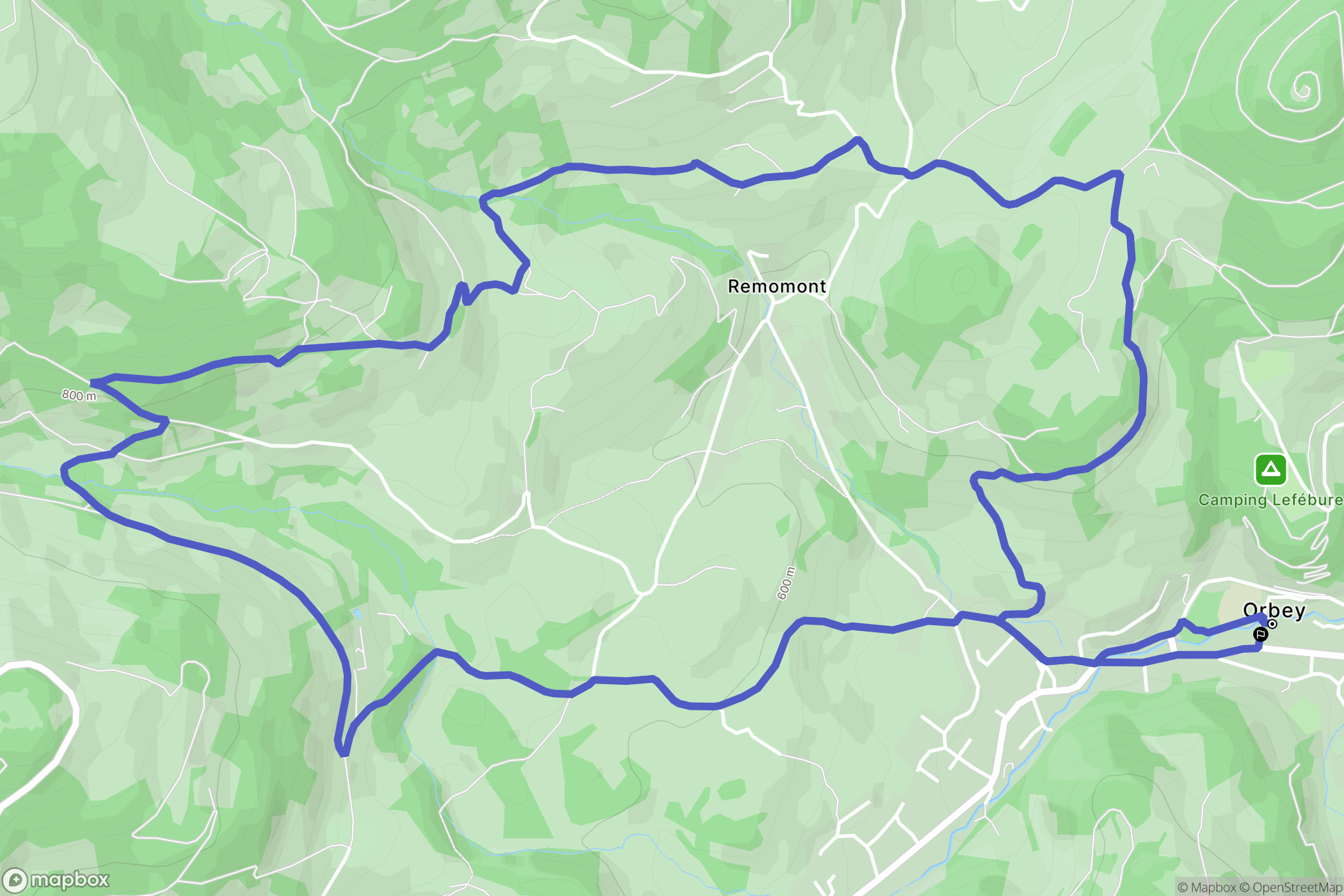 Orbey : carte du parcours de randonnée - France