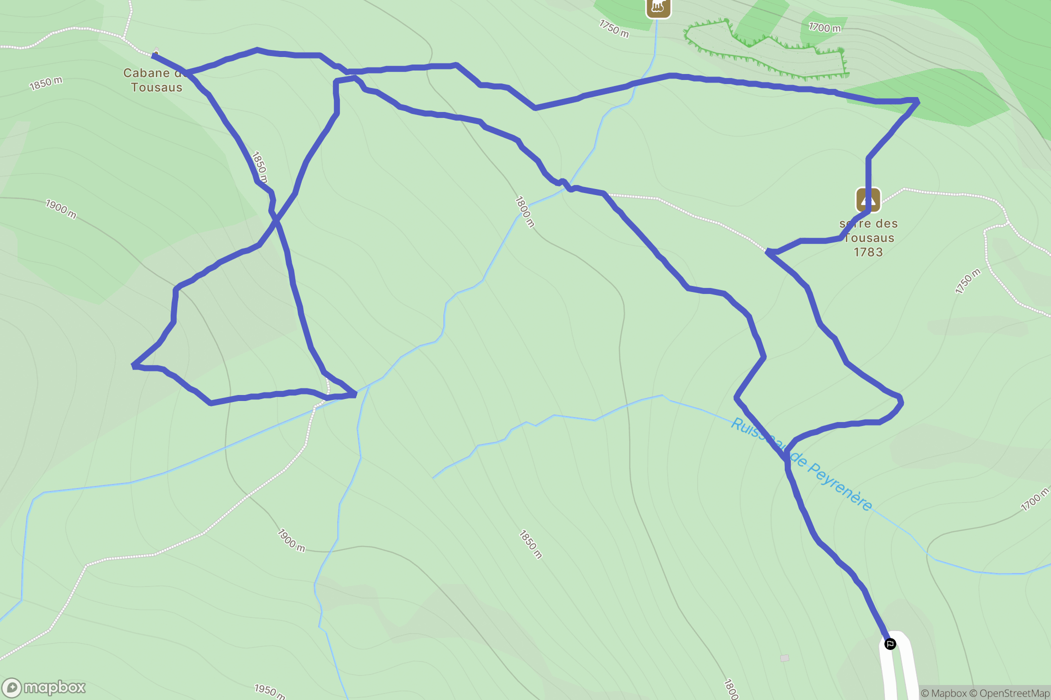 Gavarnie : carte du parcours de randonnée - France
