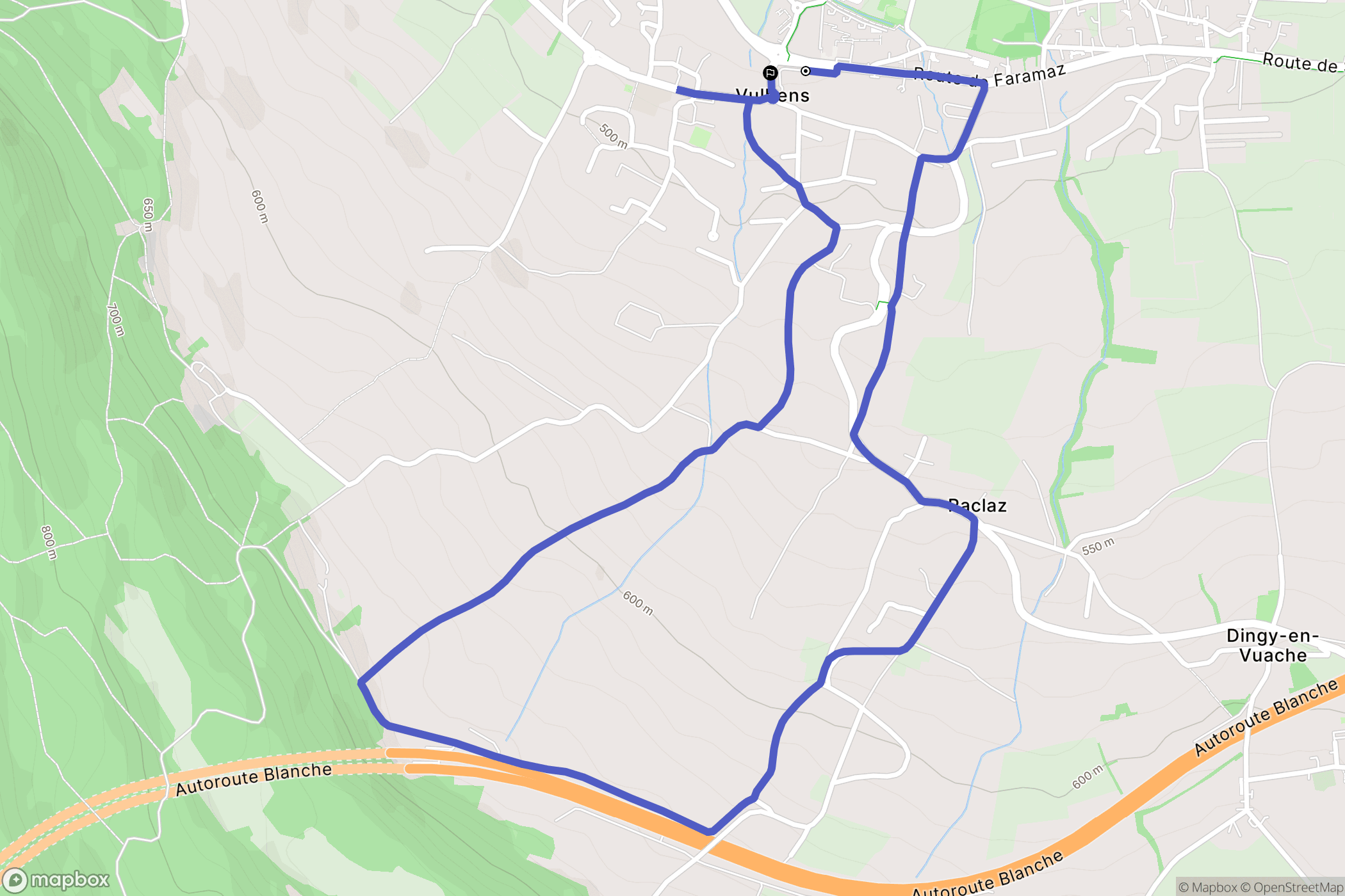 Vulbens : carte du parcours de randonnée - France
