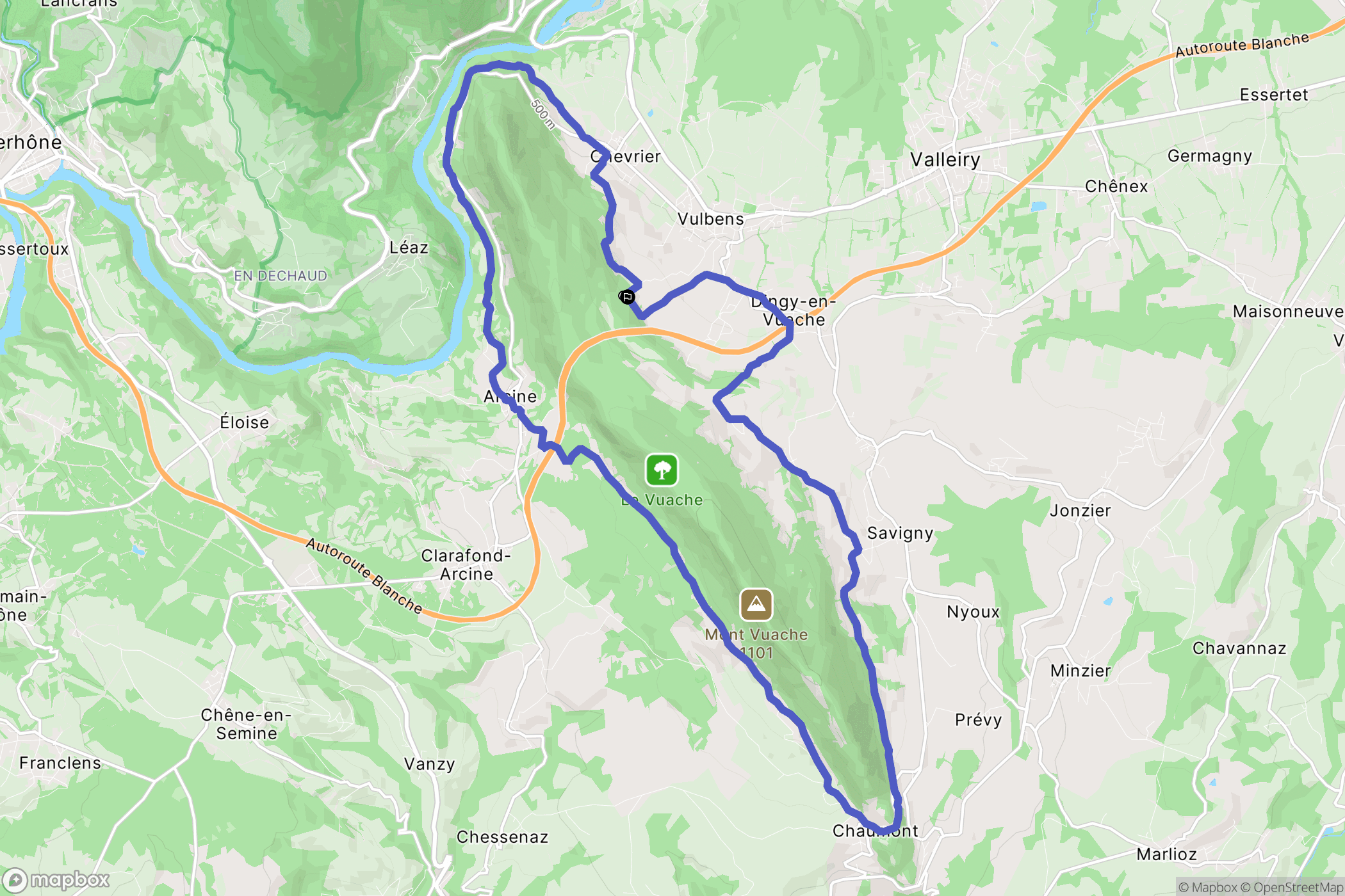 Vulbens : carte du parcours de randonnée - France